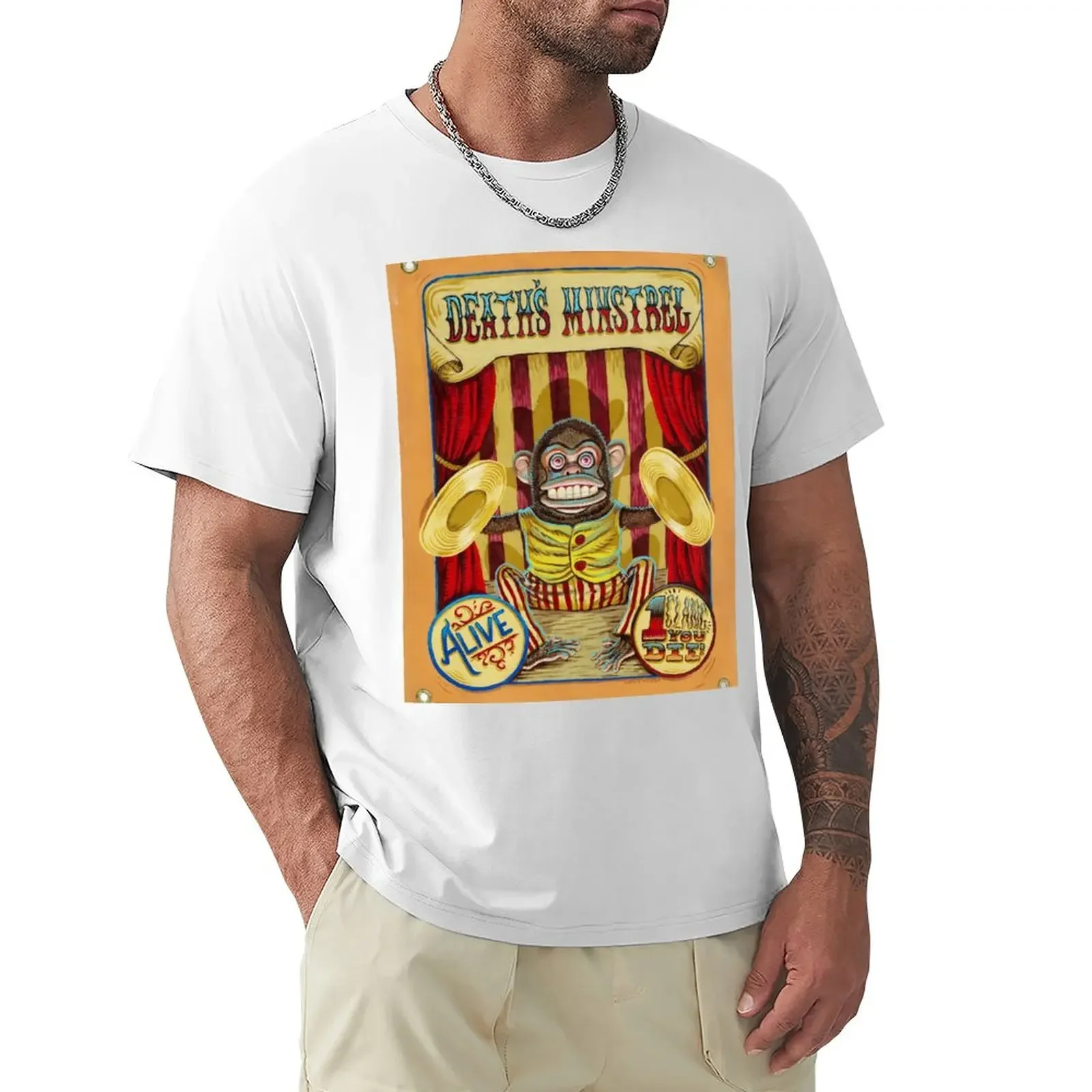 Death Minstrel: Jolly Chimp Sideshow Banner T-Shirt Customizeds Customizeds Customize Your Own T Shirt For Men