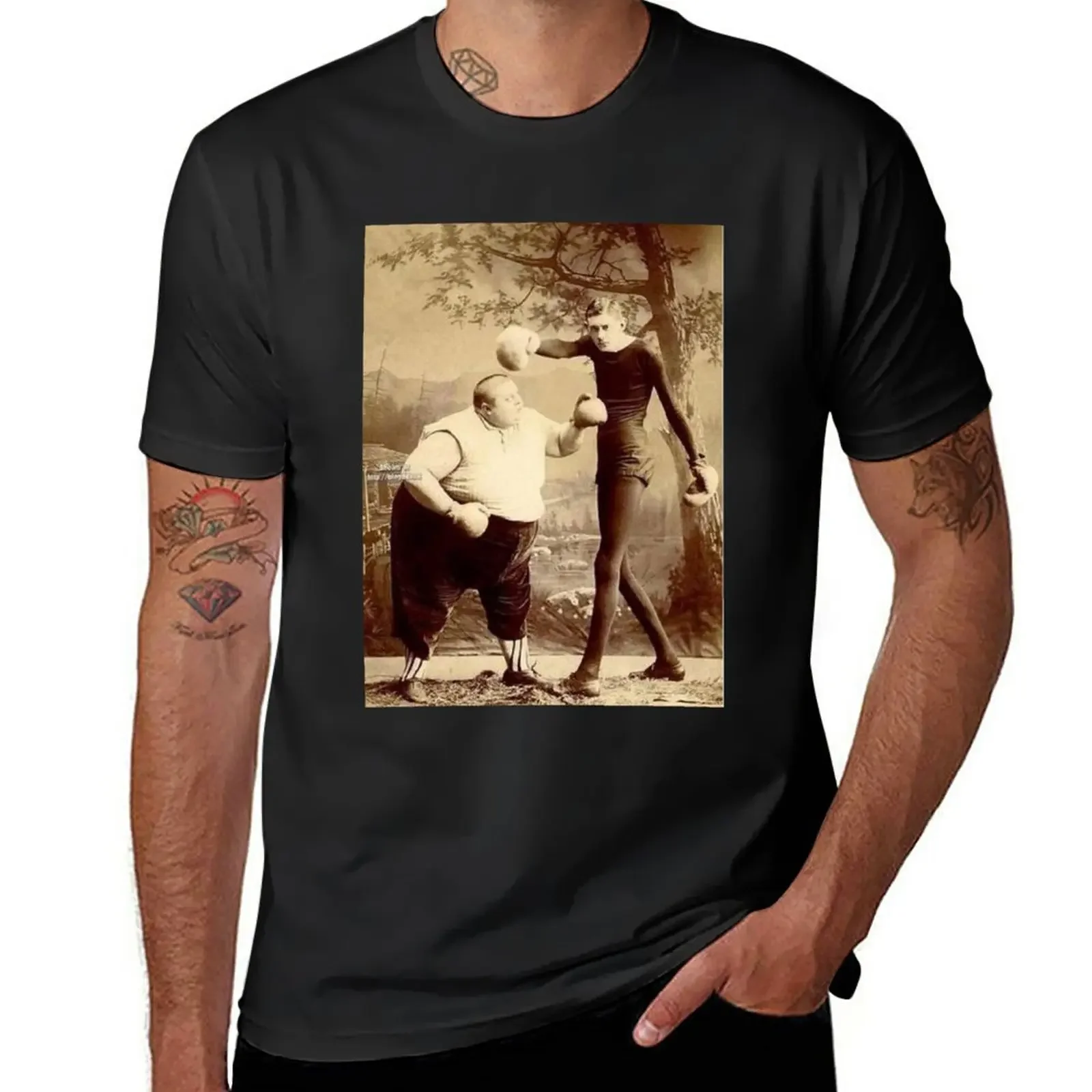 Vintage Circus Sideshow Fatman & Furet Head T-Shirt Abbigliamento Vintage Plus Size Top Anime Men Clothing