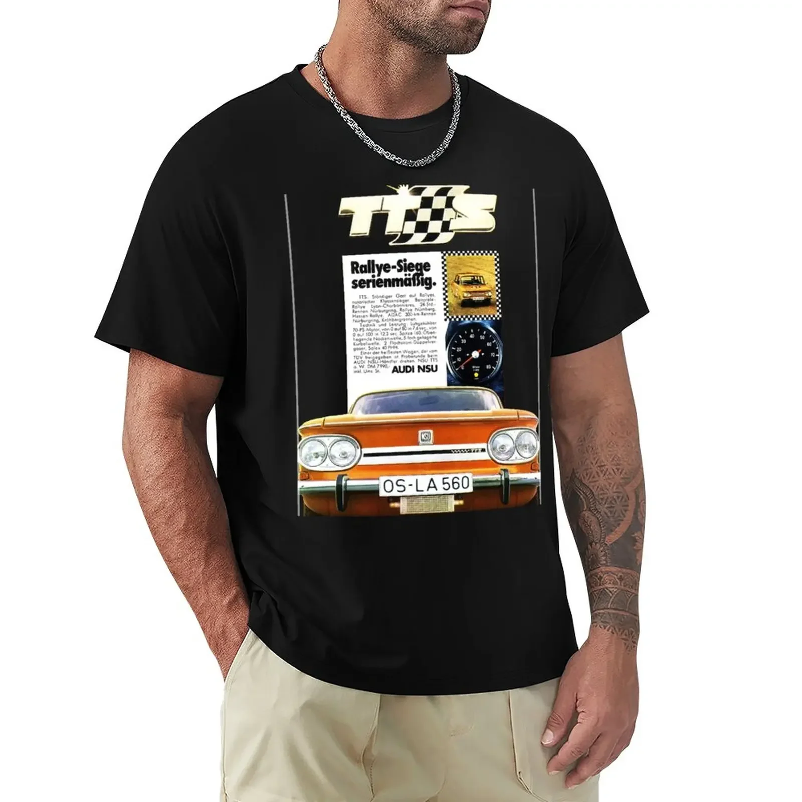 Nsu Prinz Tt / Tts T-Shirt Anime Taglie Forti Ragazzi Bianchi Magliette Grandi E Alte Per Uomo