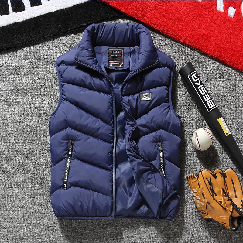 Gilet Giacca Uomo 2020 Nuovo Piumino Senza Maniche Cappotti Uomo Tinta Unita Piumino Inverno Caldo Gilet Outwear Giacca A Vento Abbigliamento