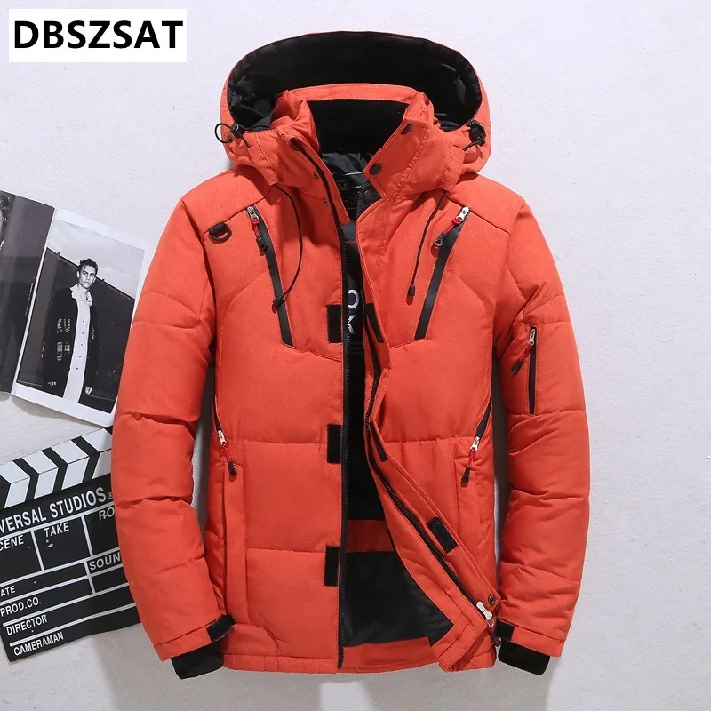 -20 Gradi Inverno Parka Uomo Piumino Uomo Piumino Piumino Bianco Piumino D'Anatra Con Cappuccio Neve Outdoor Spesso Caldo Cappotto Imbottito