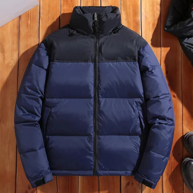 Inverno America Marca Parka Colori Misti Coppia Cappotti Di Cotone Casual Colletto Alla Coreana Piumini Caldi Piumini Da Uomo Top Coat