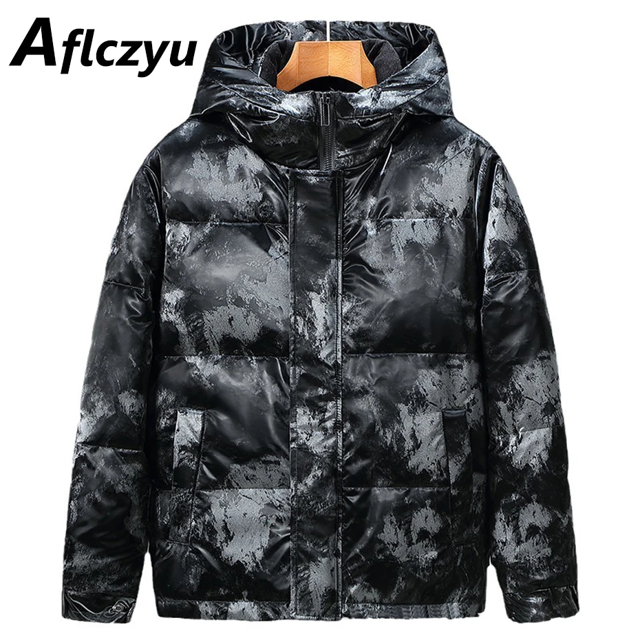 Piumino Mimetico Uomo Piumino Invernale Con Cappuccio Cappotto Moda Maschile Capispalla Casual Piumino Mimetico