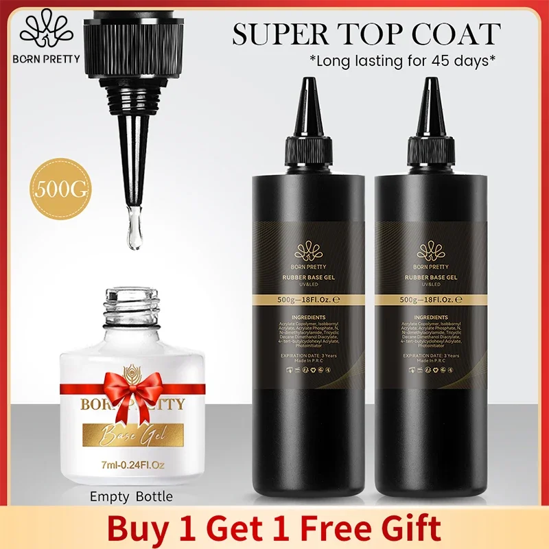 Born Pretty 500G Base Gel Super Top Coat Matte Top Coat Base In Gomma Gel Soak Off Gel Uv Nail Art Salon Gel Vernice Gel Founction Gel