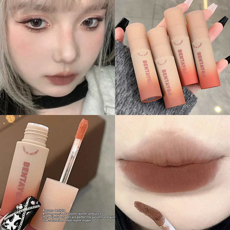 Rossetto Liquido Opaco Waterproof Long Lasting Velvet Mate Nude Brown Red Lip Gloss Tubo Per Pelucchi Trucco Rossetti Cosmetici Lipgloss