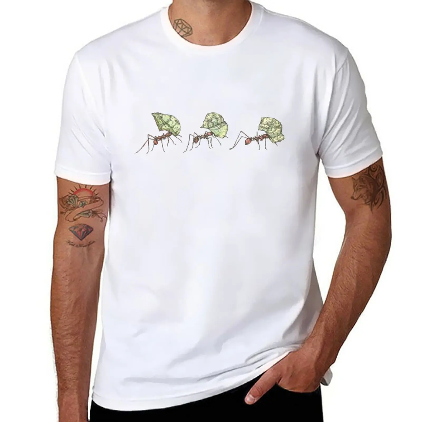 New Ant Trail T-Shirt Boys White T-Shirt Summer Top Mens Graphic T-Shirt Anime