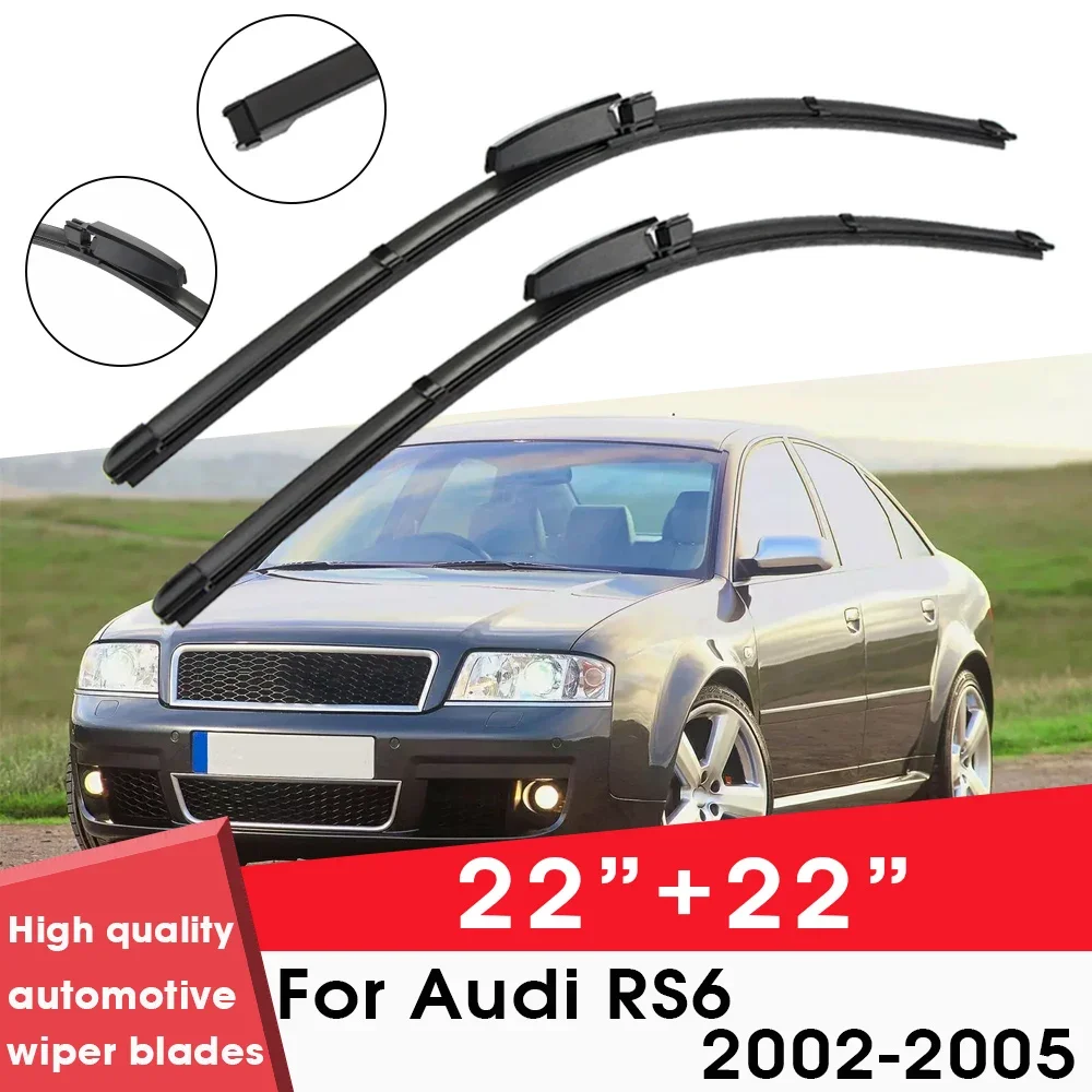 Spazzole Tergicristallo Per Auto Per Audi Rs6 2002-2005 22 "+ 22" Parabrezza Pulito Naturl Gomma Auto Tergicristalli Accessori
