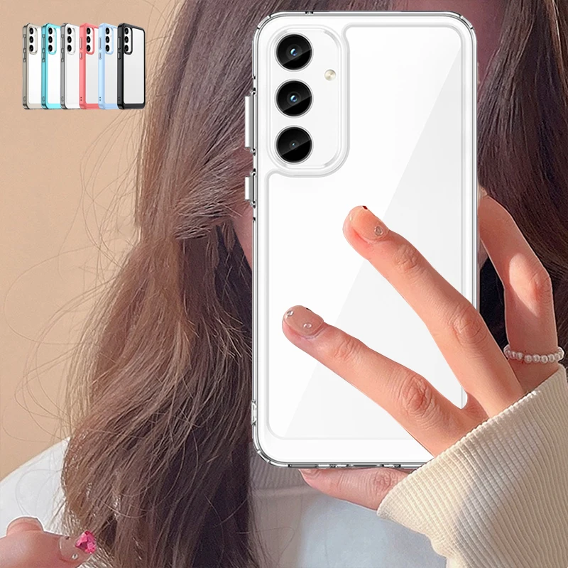 Per Samsung Galaxy A35 Custodia Cover Samsung A35 Capas Paraurti Antiurto Per Telefono Colore Trasparente Cornice Trasparente Samsung A 35 A35 5G