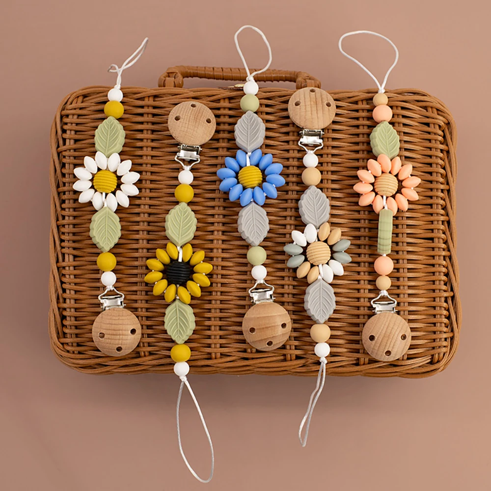 Baby Handmade Pacifier Chain Clip Dummy Nipples Holder Clips Babies Silicone Teething Chain Toy Gifts For Cute Baby Accessories
