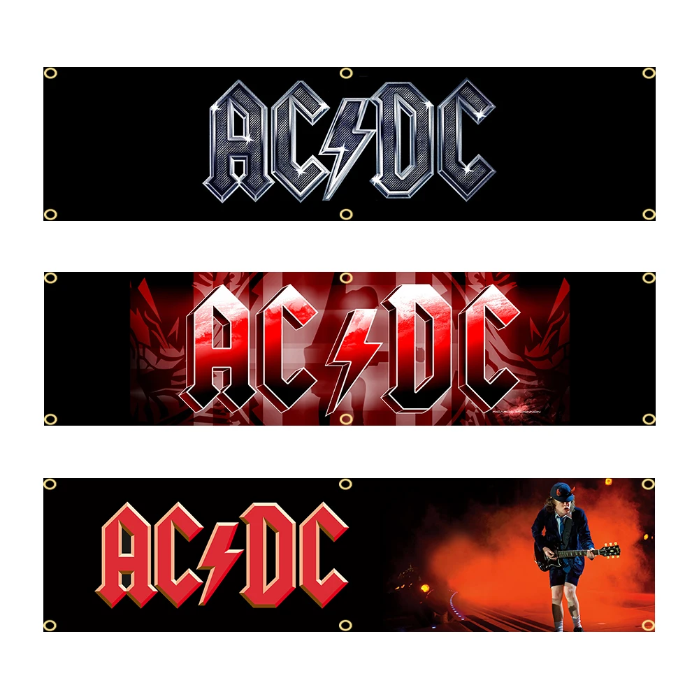 60 X240Cm Ac/Dc Band Banner Flag Poliestere Stampato Garage O Arazzo Decorazione Esterna
