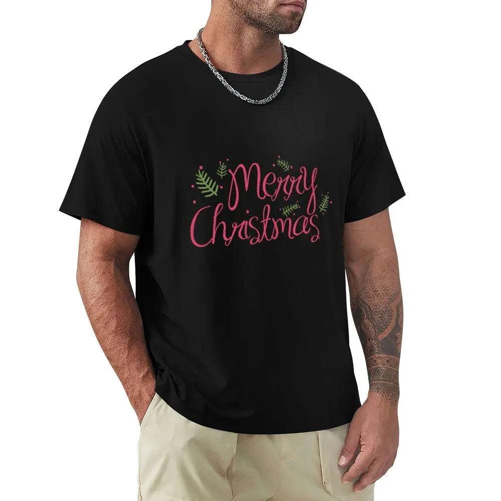 Fresh Merry Christmas Letters Pink T-Shirt Move Tshirt Unique Funny Novità Home Eur Size