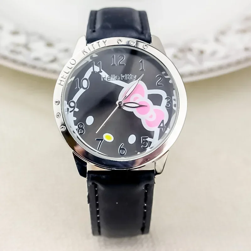 2024 New Sanrio Hello Kitty Girls Orologio Al Quarzo Bow Girls Kids Casual Fashion Watch Cute Cartoon Toy Watch Regalo Di Compleanno
