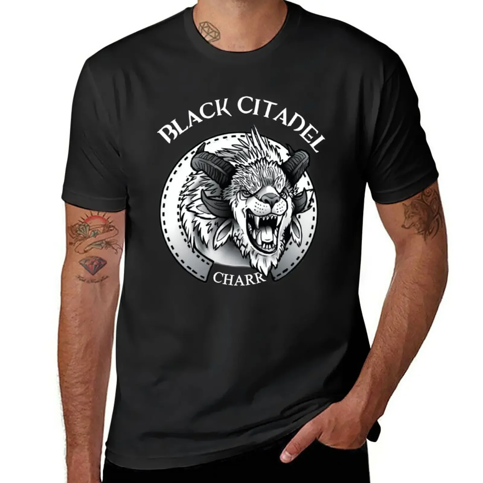 Charr Gw2 T-Shirt Nera Della Fortezza Magliette Aderenti Alla Dogana Anime Ad Asciugatura Rapida Per Uomo