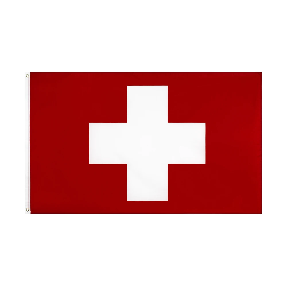 Flagjm 90X150Cm Croce Bianca Ch Che Bandiera Svizzera Svizzera