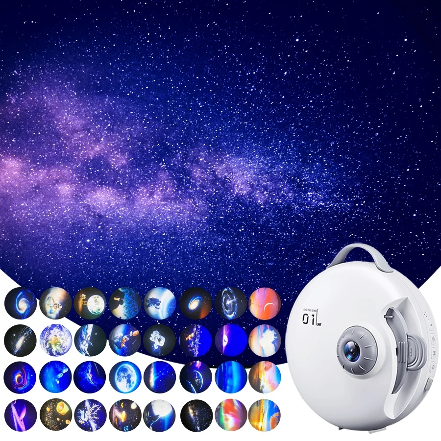 Proiettore Galaxy Star 32 In 1 Luce Notturna Cielo Stellato Luci Notturne Rotanti Ricaricabili Per Apparecchi Decorativi Regalo Per Bambini