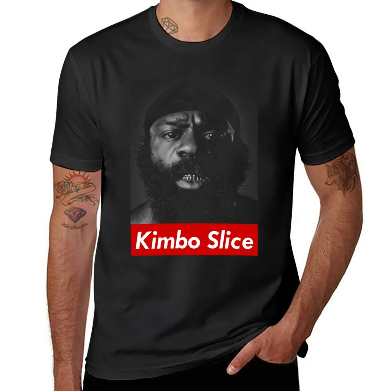 New Kimbo Slice T-Shirt Boys White T-Shirt Sweat Shirt Mens Funny T-Shirt