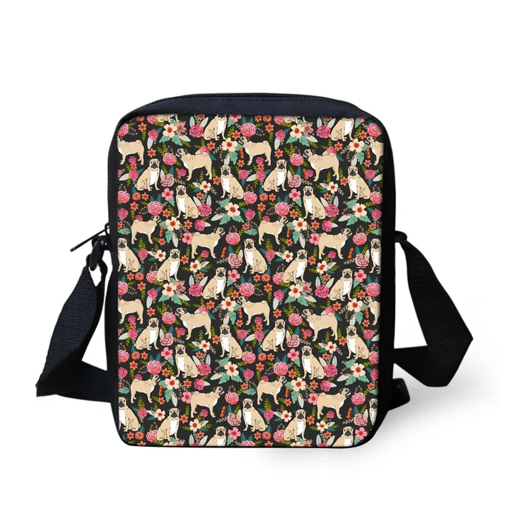 Borsa A Tracolla Da Donna Cute Pug Dog Animal Printing Messenger Bag Per Ragazze Piccola Tote Bag Designer Crossbody Bag 2021