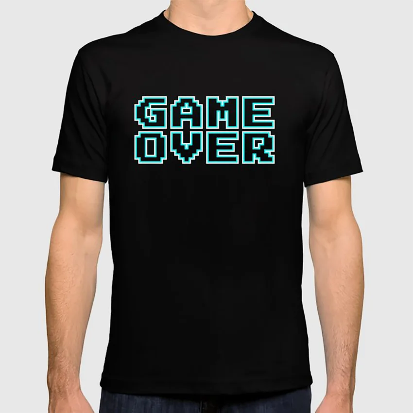 Game Over (Blu) T Shirt Retro 8 Bit 8 Bit Vintage Computer Game Arcade Gamer Games Game Play
