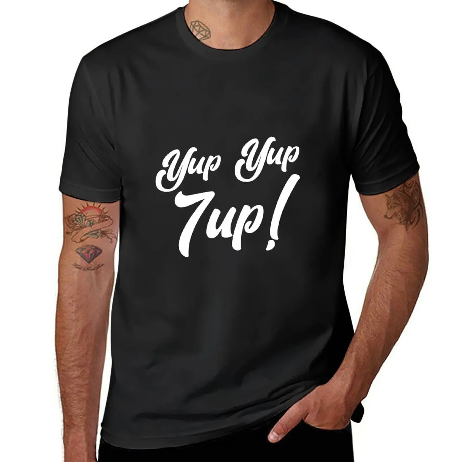 New Yup Yup 7Up T-Shirt T-Shirt Uomo Magliette Pesanti Magliette Nere Per Uomo