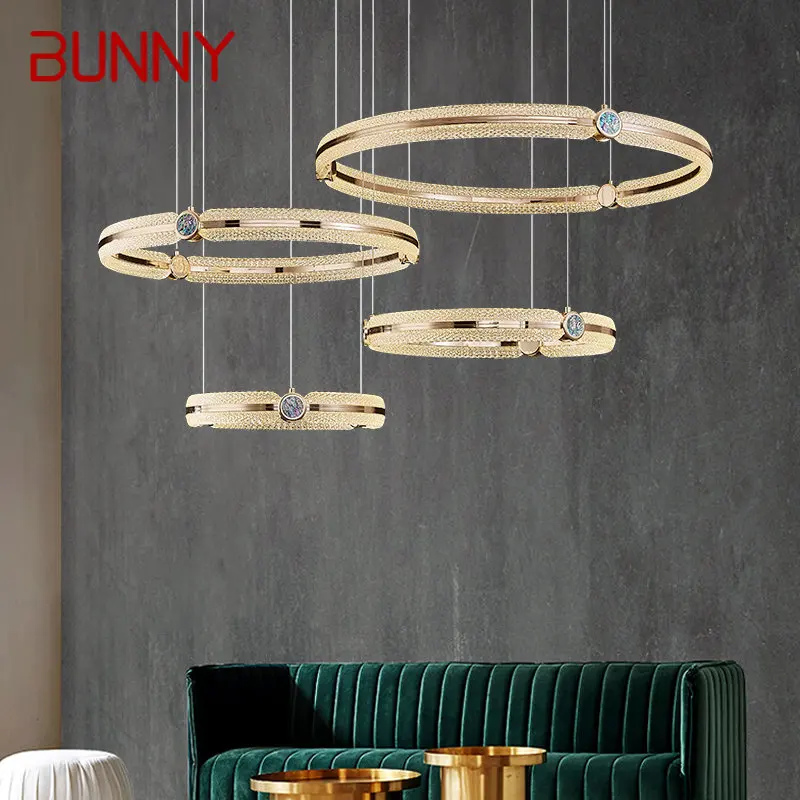 Bunny Nordic Chandelier Led 3 Colori Creative Light Luxury Ring Lampada A Sospensione Home Living Dining Room Bedroom Fixtures