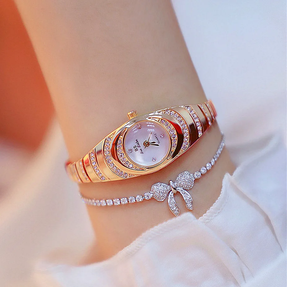 2 Pezzi Set Orologio Di Lusso Da Donna Bracciale Con Strass Moda Orologio Da Polso Casual Da Donna Orologi Bracciale Set Orologio