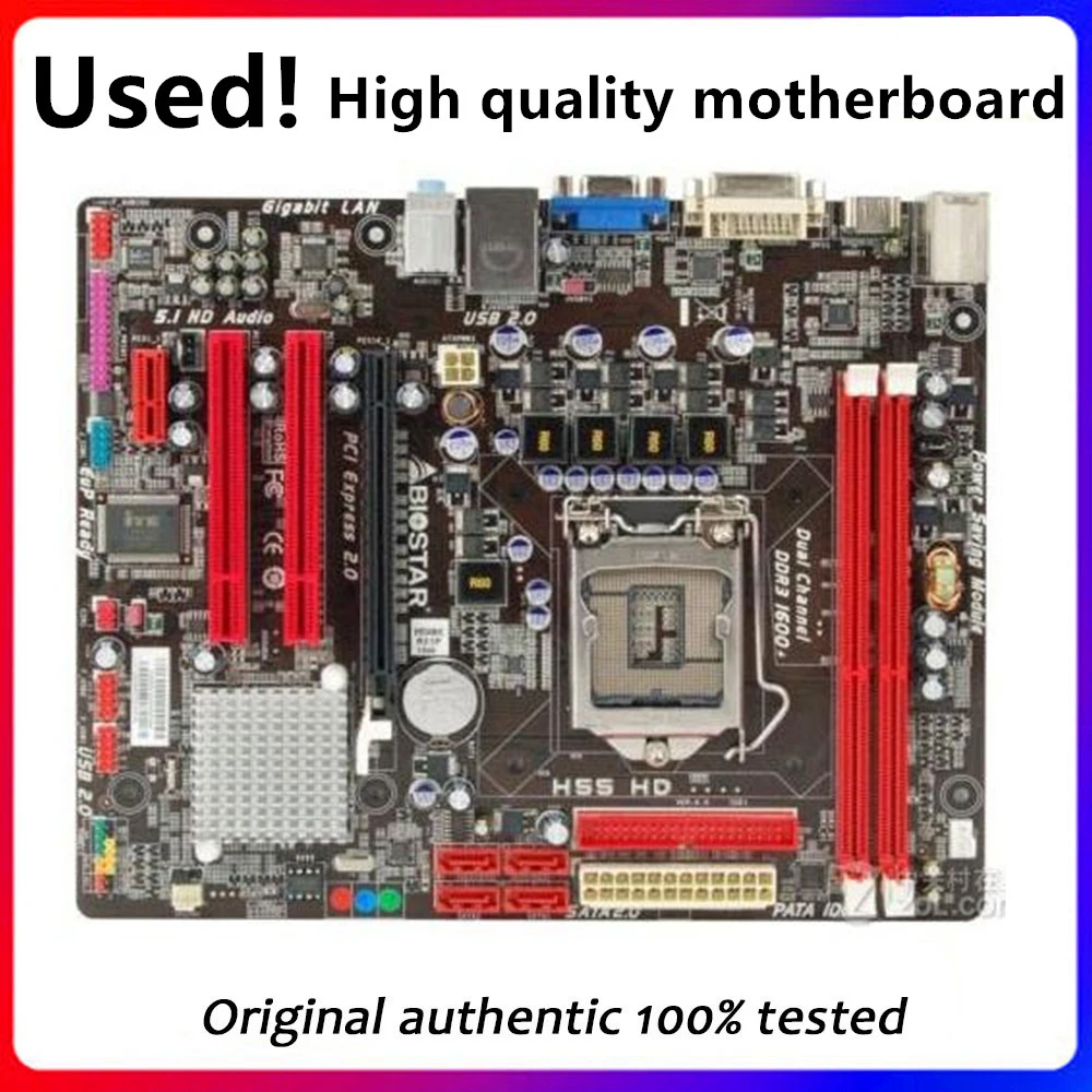 Per Biostar H55 Hd Scheda Madre Lga 1156 Ddr3 16Gb Per Intel H55 Sata Ii Scheda Madre Usata Desktop Originale