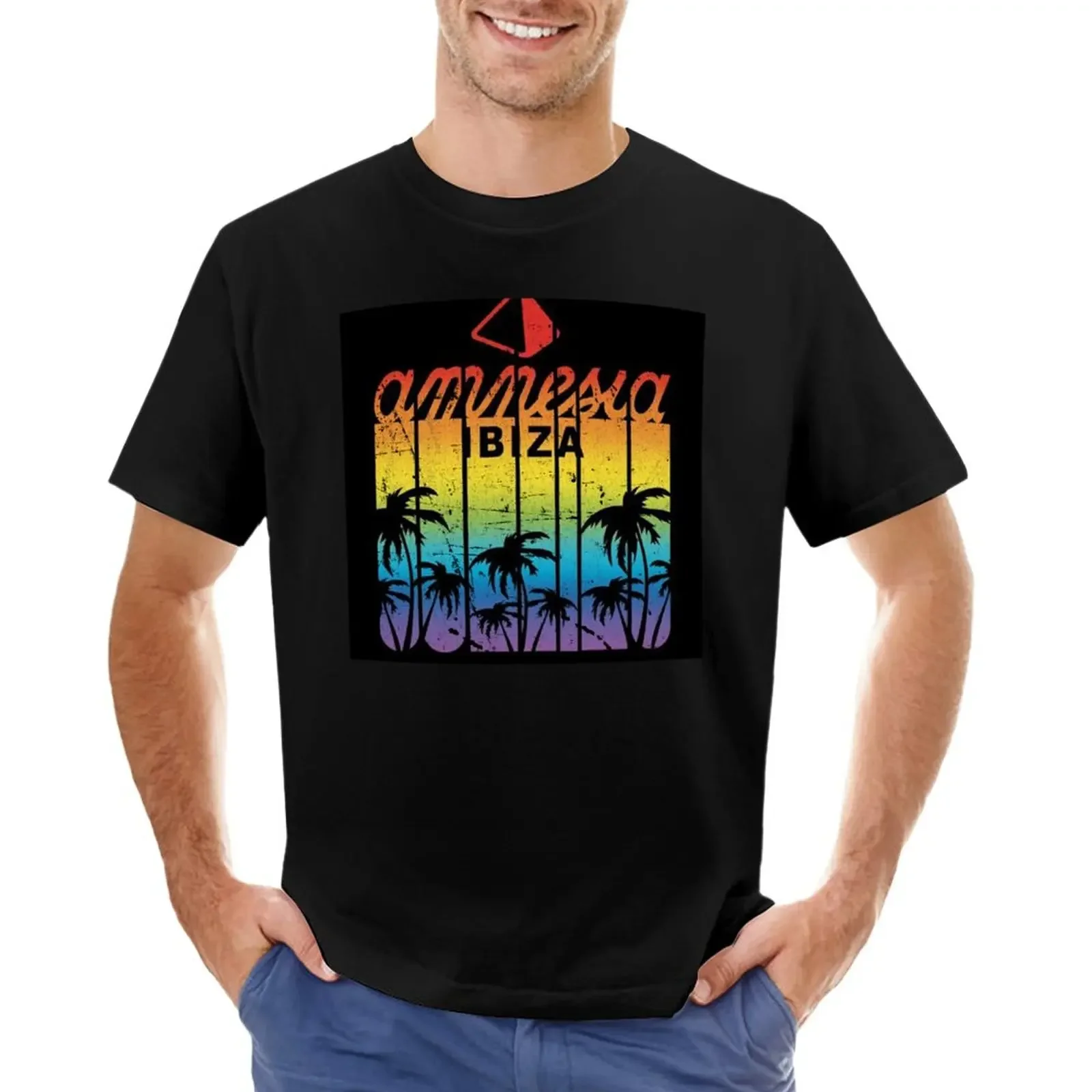 Amnesia Ibiza Club: Model Palm Trees Vintage Legend Club Of La French Touch T-Shirt Funnys Mens Clothes