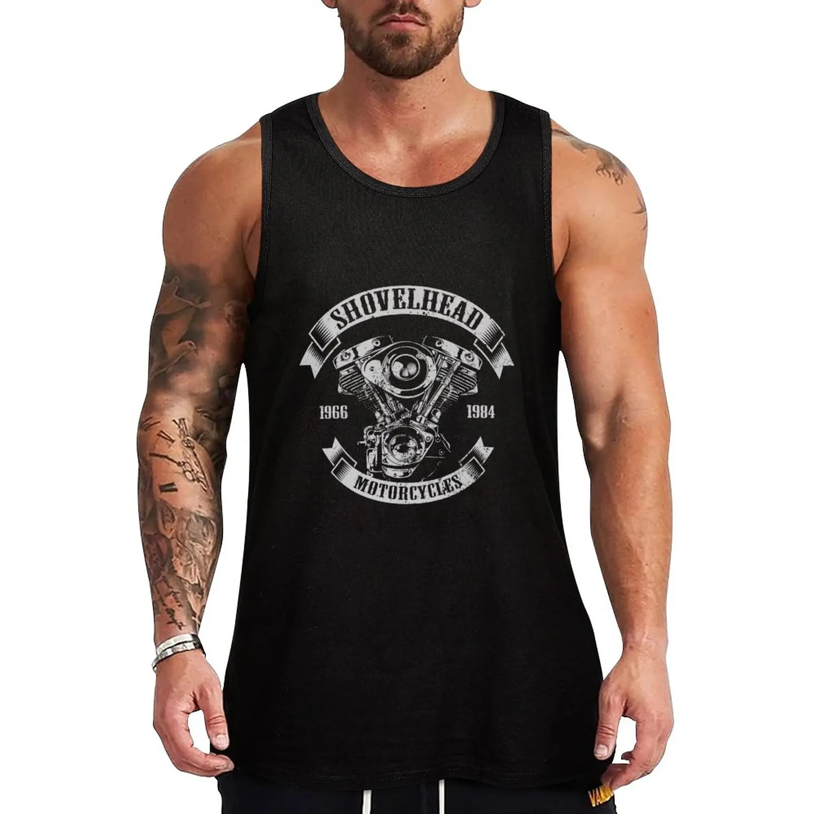 New Shovelhead Engine Tank Top Mens Designer Clothes Men Gym Sportswear