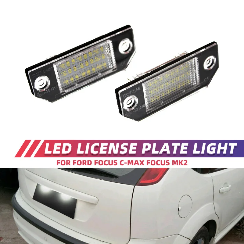 2 Pz Per Ford Led Targa Luce Ford Focus Mk2 Ford Focus C-Max Led Targa Lampada Senza Errori 6000K Bianco