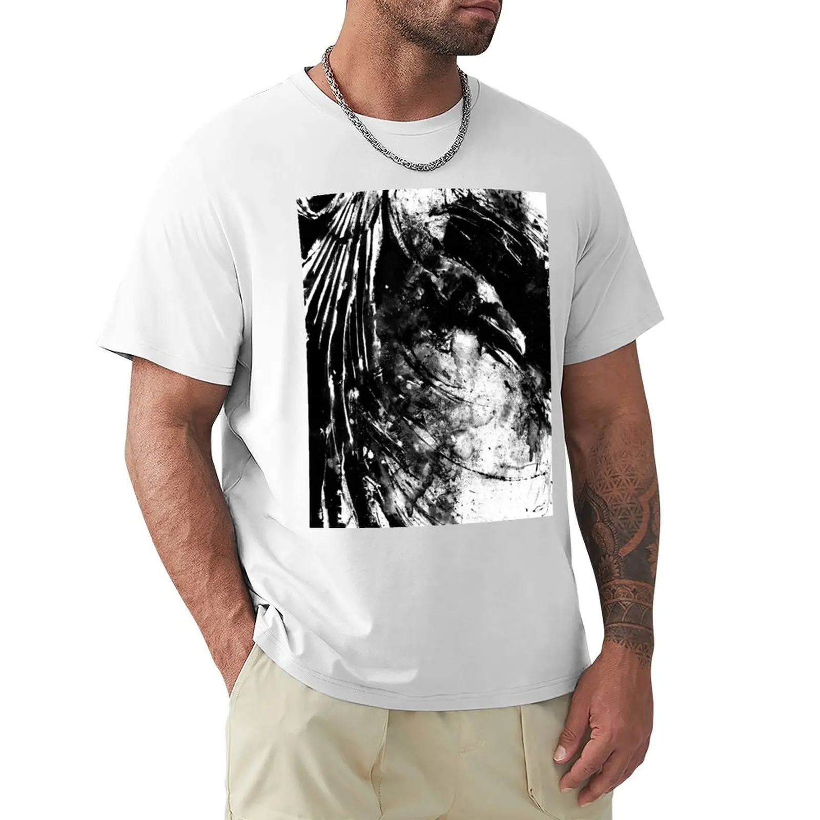 T-Shirt Corvo Disordinata Abbigliamento Uomo Pesante Moda Coreana