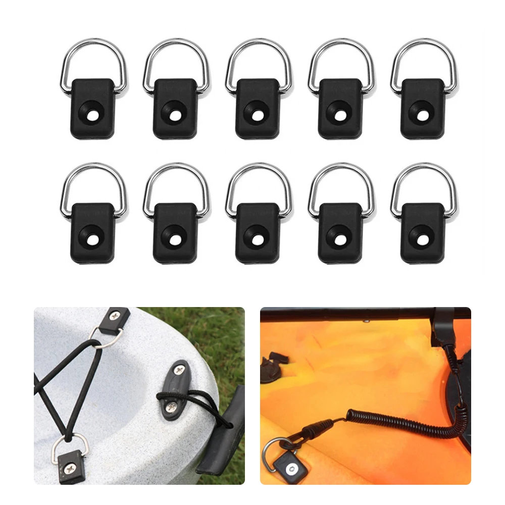 10 Pcs Canoa Kayak D Ring Fishing Rigging Bungee Kit Fitting Outfitting Kayak Fishing Rigging D Ring Kayak Accessori Per Barche