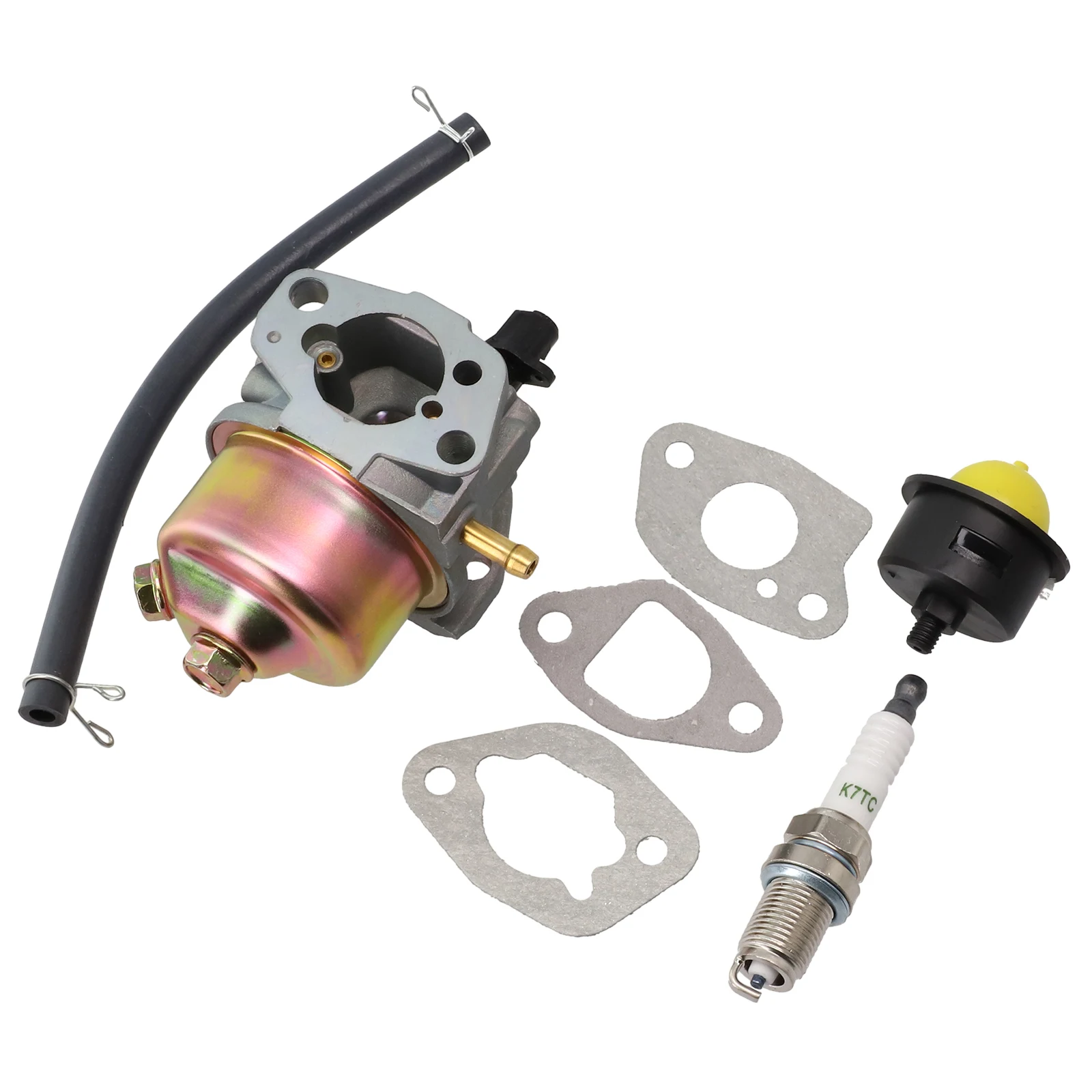 Set Carburatore Per Einhell Gc-Pm 46/1 S, Gc-Pm 51/2 S Hw, Hbm 46 R Tosaerba Con Tubo Flessibile Candela Guarnizione Pompa Primer