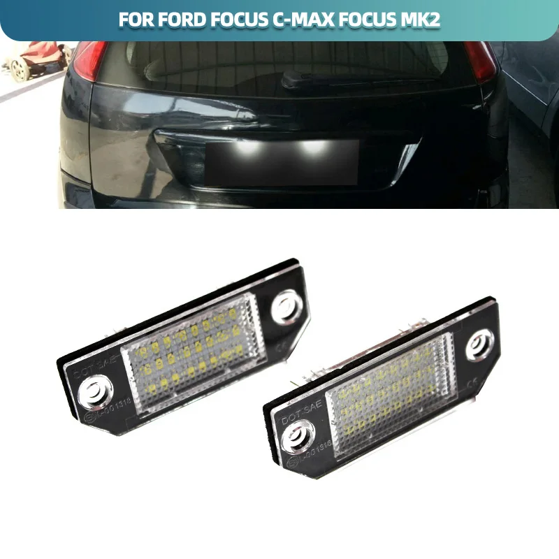 2 Pz Per Ford Led Targa Luce Ford Focus Mk2 Ford Focus C-Max Led Targa Lampada Senza Errori 6000K Bianco