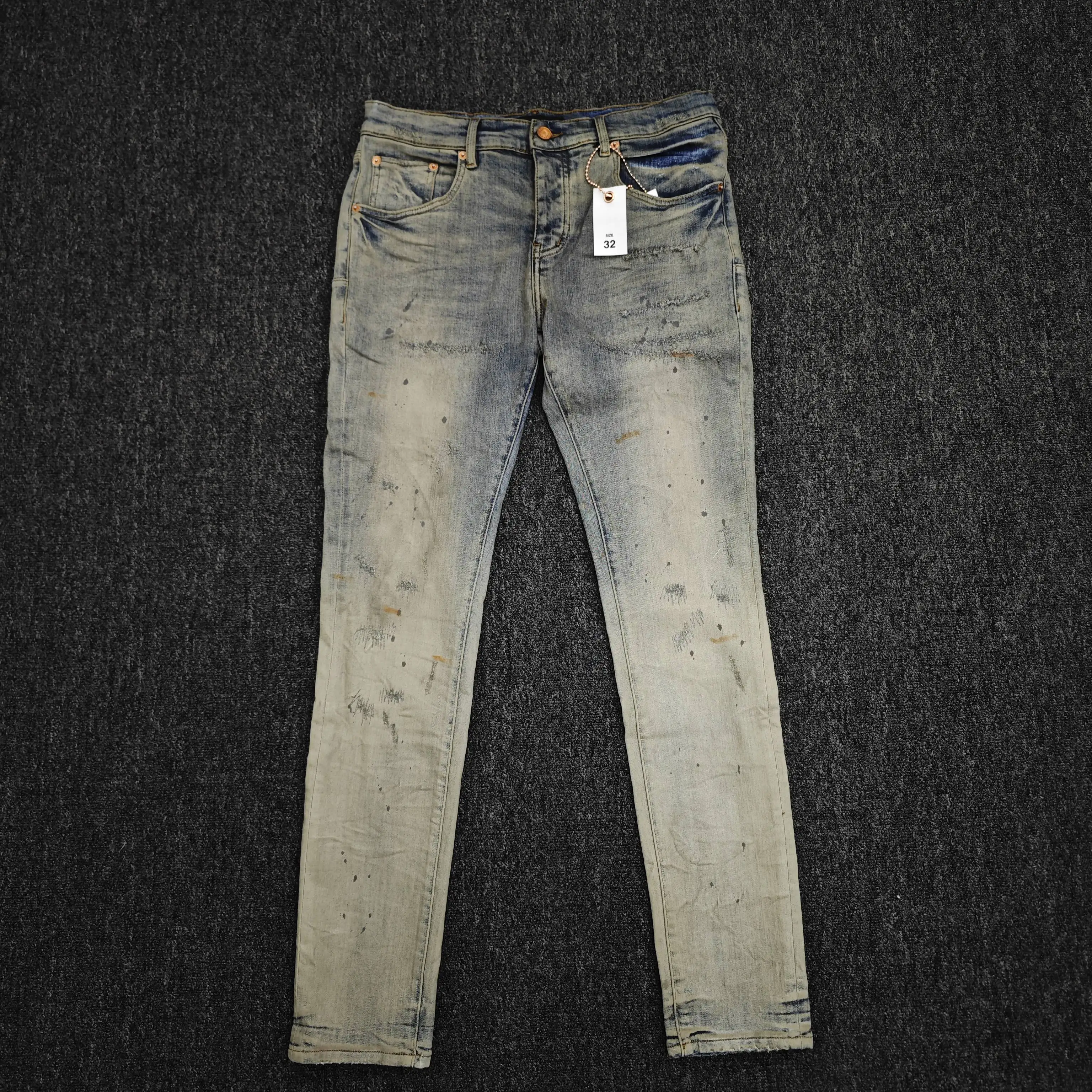 Purple Indigo Repair Bleach Gradient Low Rise Skinny Jean