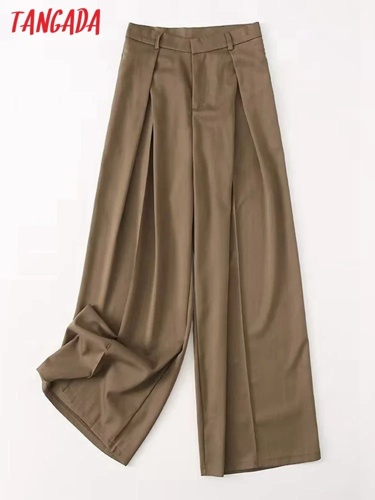 Tangada 2023 Autunno Donna Chic Pantaloni Lunghi Da Tuta Pantaloni Da Donna Eleganti Pantaloni A Gamba Larga Yu152