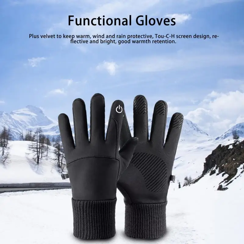 Guanti Riscaldati Da Ciclismo Invernali Per Uomo Guanti Invernali Donna Touch Screen Resistente All'Acqua Guanti Termici Antivento Caldi Per Il Ciclis