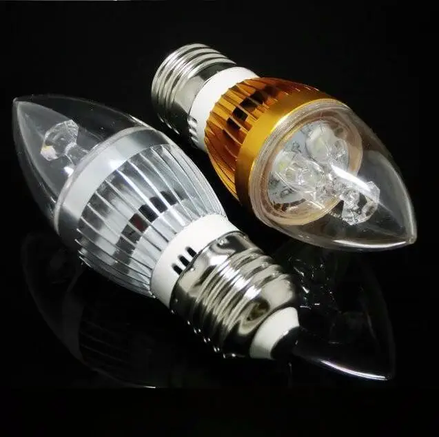 Il Trasporto Libero 10 Pz Dimmable 3 W 3*1 W E14 E27 Di Alto Potere Risparmio Energetico Led Candle Light Bulb Lampada Del Soffitto Lampadario Led Blu