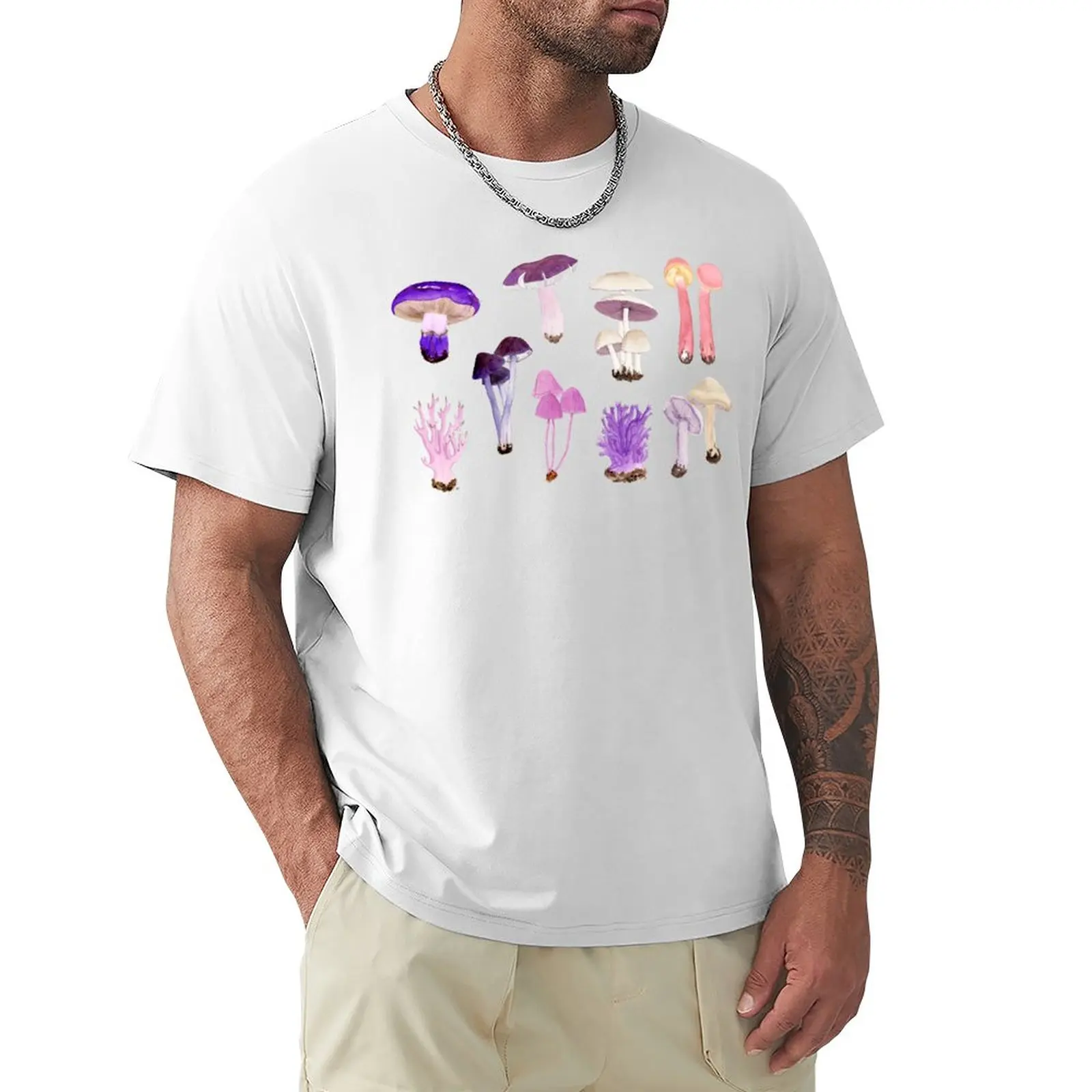 Purples & Pinks - Amix Of Kay Smith Funghi T-Shirt Customs Boys Animal Print Mens T Shirt