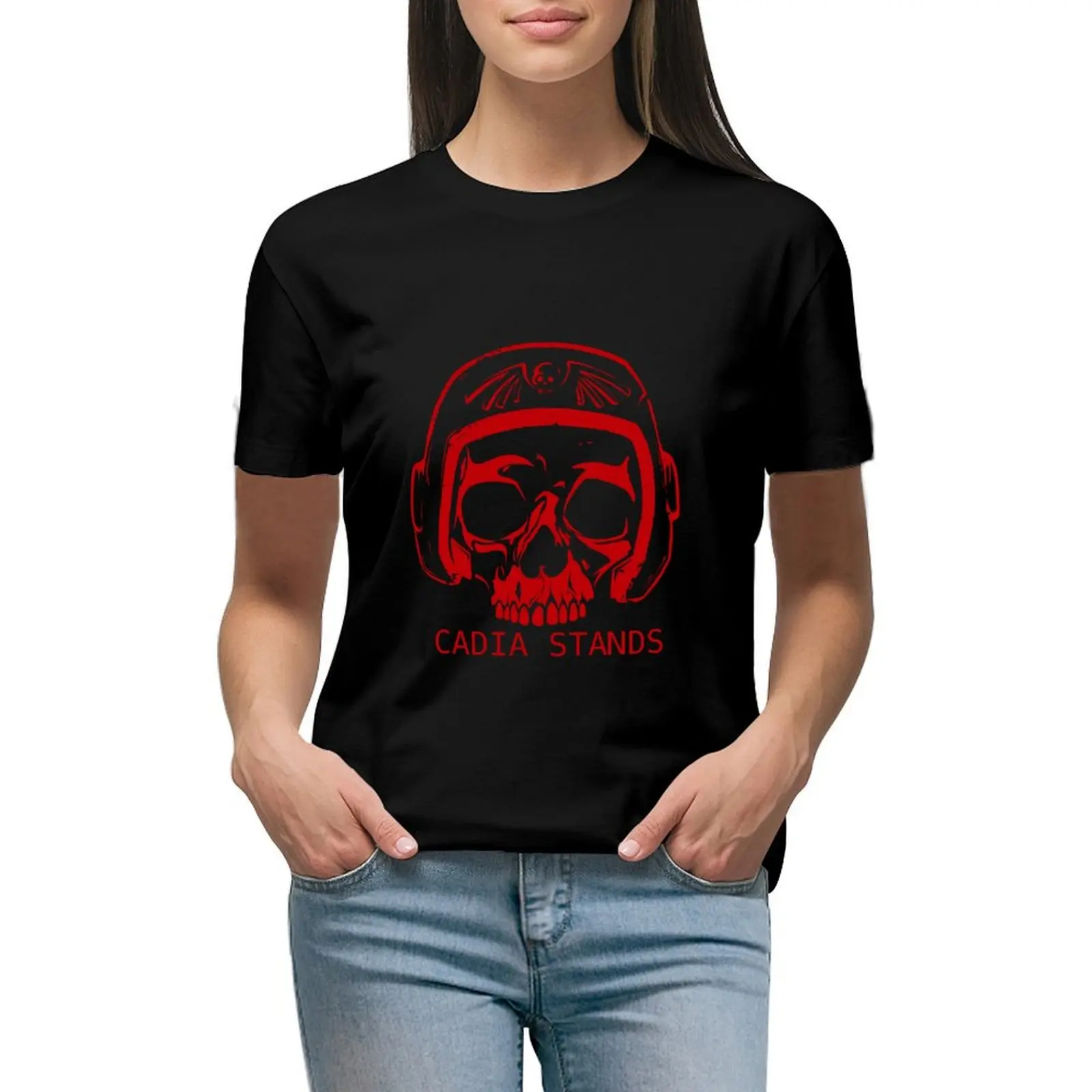 Cadia Stand Skull T-Shirt Vestiti Carini Plus Size Top T-Shirt Dress Per Le Donne Plus Size Sexy