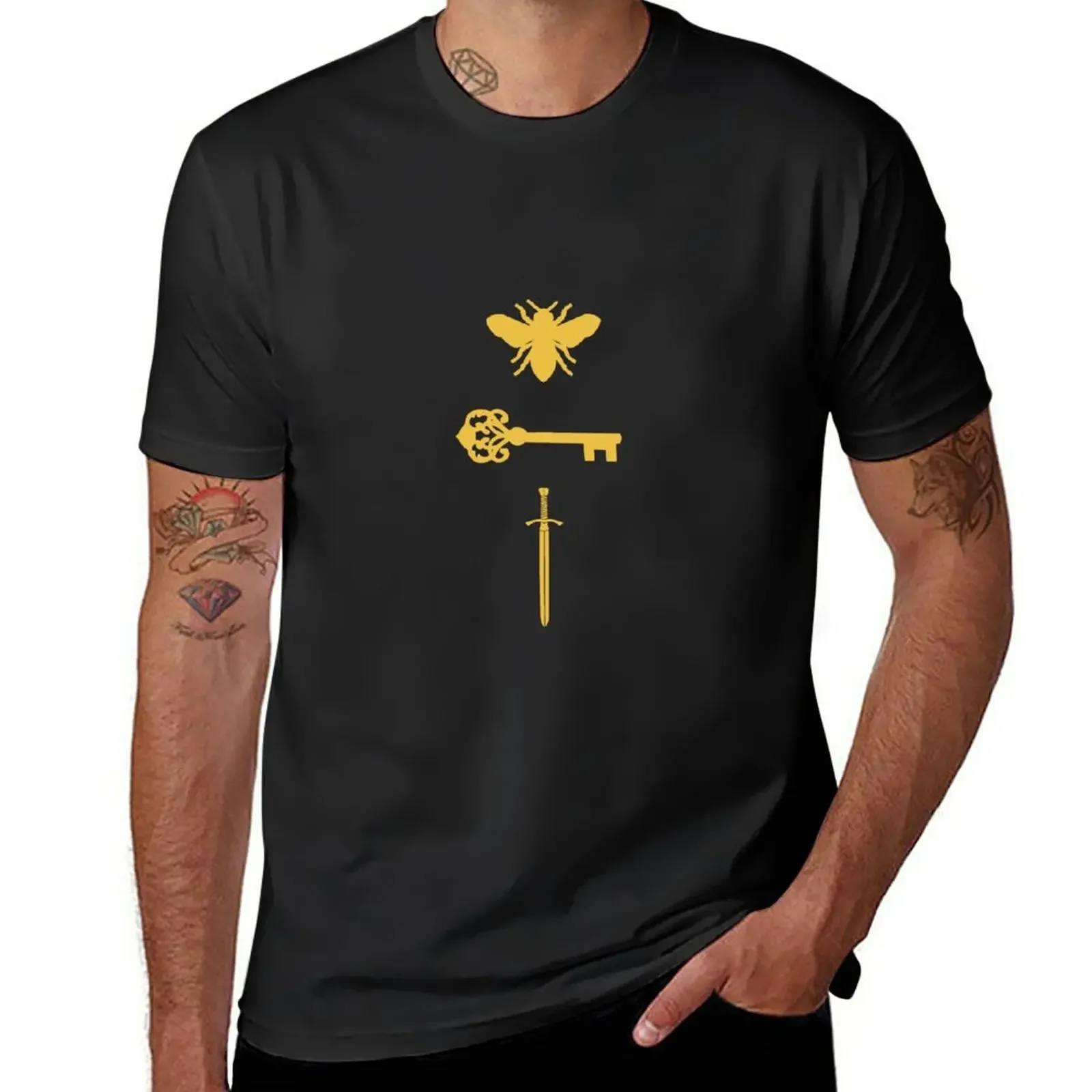 The Starless Sea Bee Key Sword T-Shirt Top Kawaii Clothes Plain Abbigliamento Da Uomo