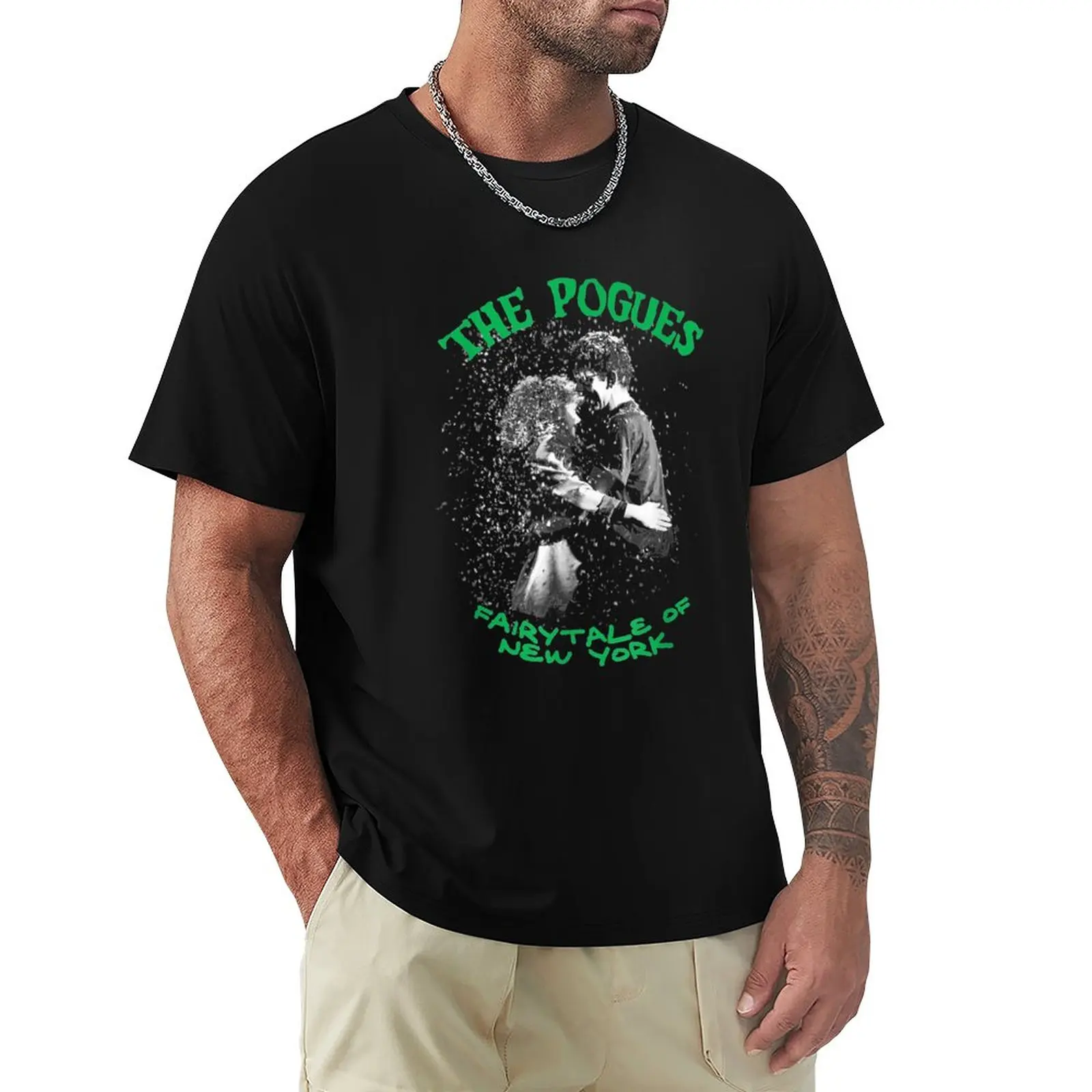 The Pogues Statial Fairy Tale In New York Christmas T-Shirt Anime Clothes Kawaii Clothes Plain T-Shirt Men
