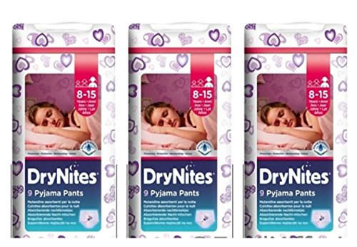 3 X Pannolini Mutandina Huggies Drynites Jumbo Girl Pannolino Dry Nites 8 - 15
