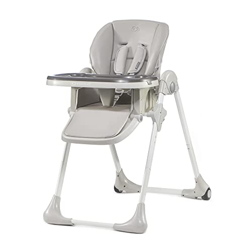 Kinderkraft Seggiolone Pappa Yummy, Regolabile, Pieghevole, Ripiano Smontabile, Per Bambini Da 6 Mesi Fino A 3 Anni, Grigio