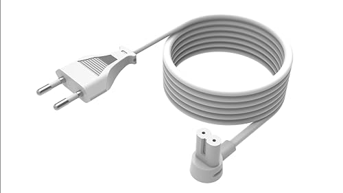 Flexson Cavo Di Alimentazione 5 M Per Sonos Era 100 E 300, Ray, Arc, Sub (Gen 3), Sub-Mini, Amp, Beam, Play Base, Play5 (Gen 2) - Bianco (Eu)