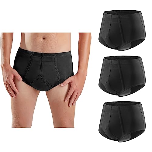 Carer Confezione Da 3 Slip Per Incontinenza Maschile Riutilizzabile Lavabile Cotone, Mutandine Per Incontinenza Con Tampone Assorbente Capacità Urina