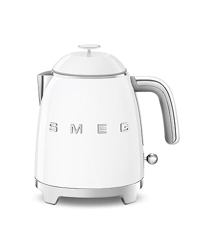 Smeg, Bollitore Elettrico Piccolo Klf05Wheu 0,8 L, Filtro In Acciaio Inox, Autospegnimento Di Sicurezza, Indicatore Livello Di Acqua, Base Antiscivolo