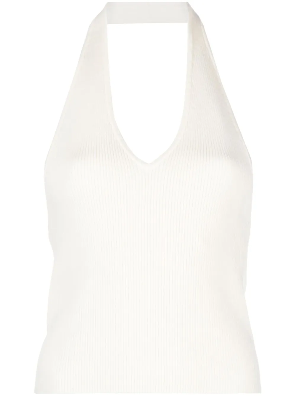 Reformation Top Carol con scollo all'americana - Bianco