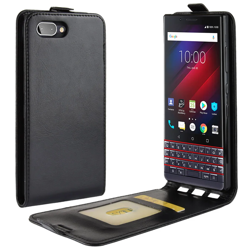 Custodia Verticale Per Porta Carte Flip In Pelle Pu Su E Giù Per Blackberry Key 2 Le /Key 2 Lite / Key 2