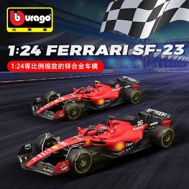 Bburago 1:24 Ferrari 2023 Sf23 F1-75 F1 Raing Charles Leclerc Formula Auto Modello In Lega Pressofuso Statico
