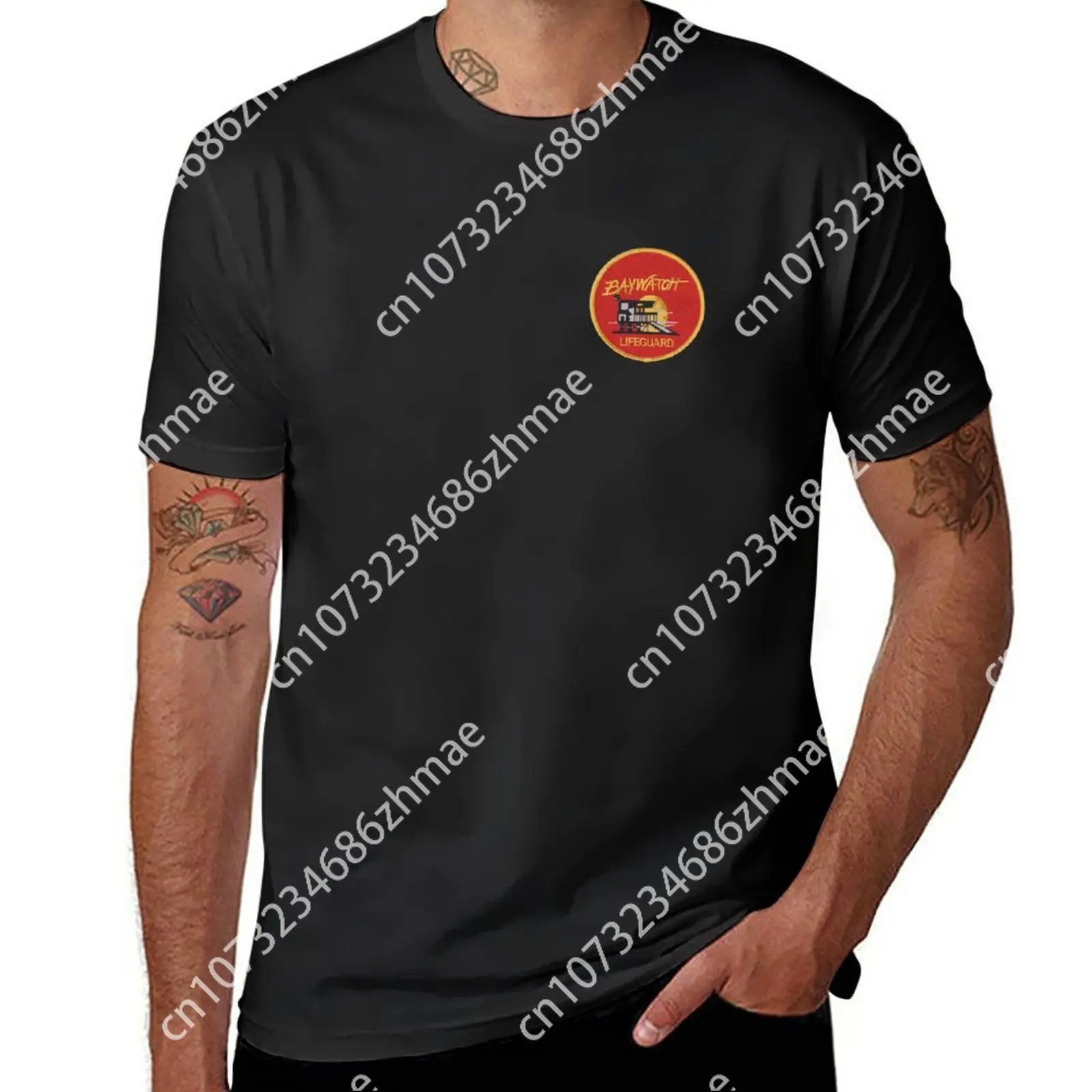 Baywatch Badge-Camiseta De Manga Corta De Uniforme Para Hombre, Camisetas De Peso Pesado